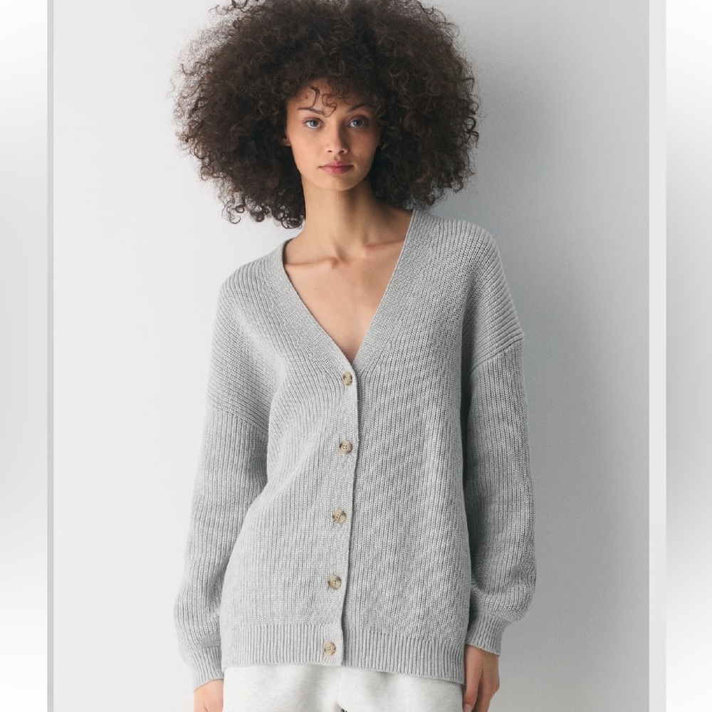 Aritzia Tna Wool Sweater Cardigan Chunky Oversized Gray Size Large